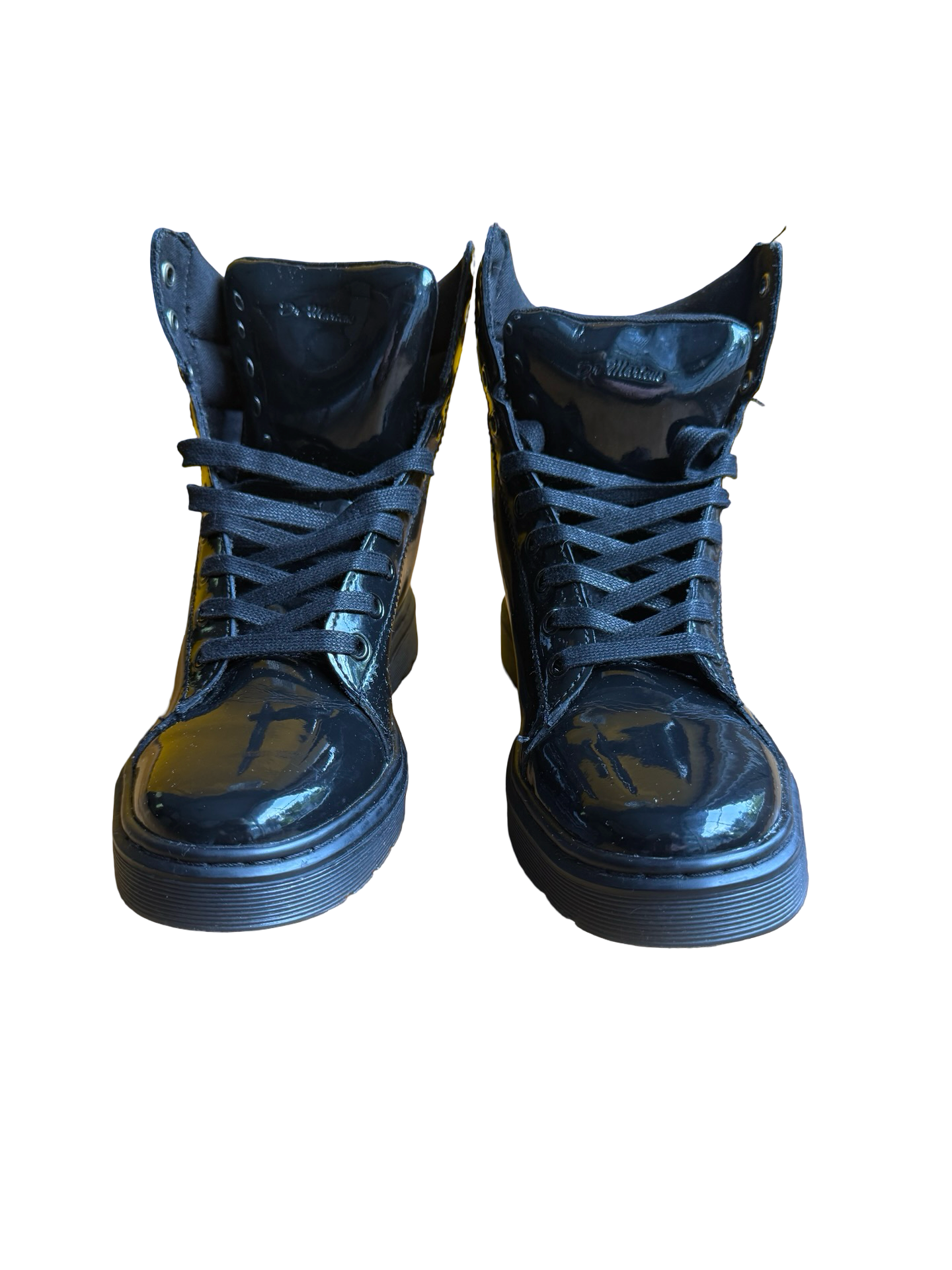 Women’s Dr. Martens Mix Black Patent Leather Lace-Up Boots Size 5 UK / 7 US 4