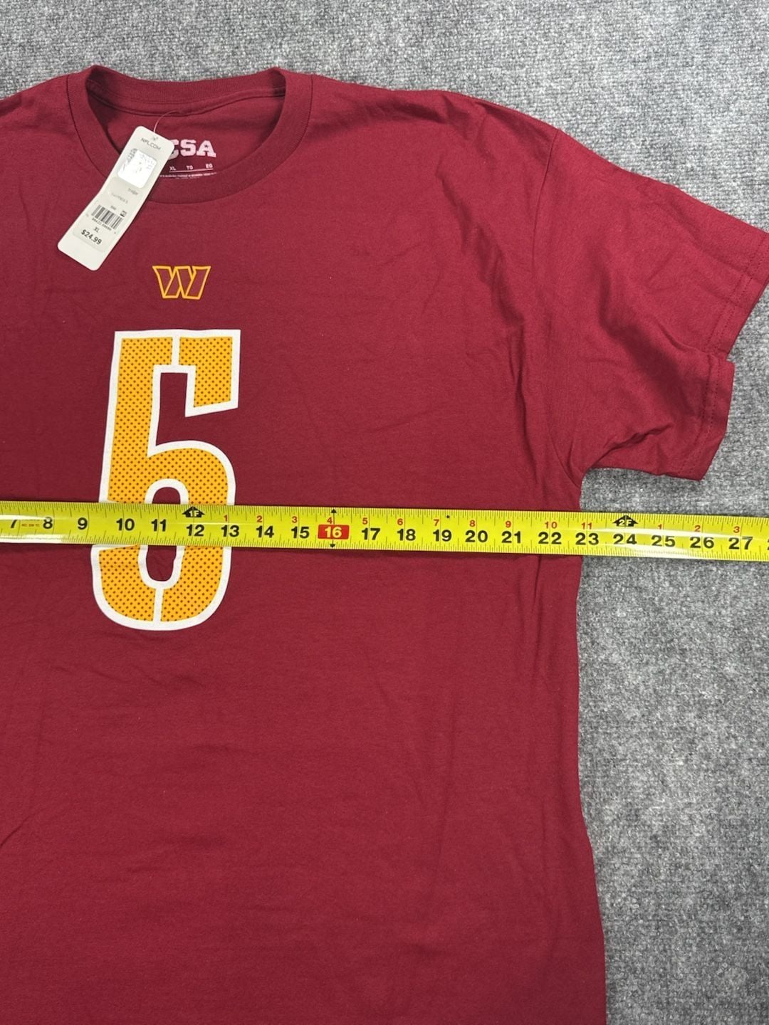 Washington Commanders NFL Jayden Daniels #5 T-Shirt - Burgundy XL NWT 5