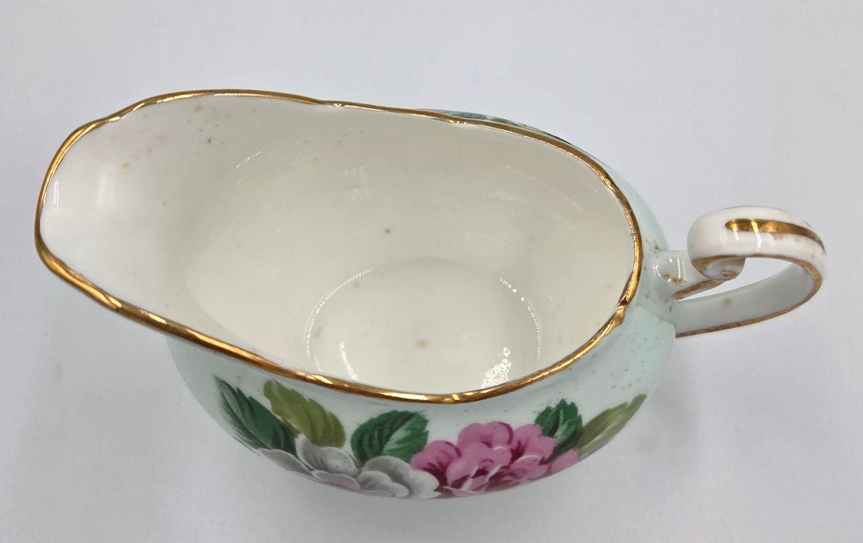 Paragon Fine Bone China Creamer with Pink and White Roses and Gold Gilt 3