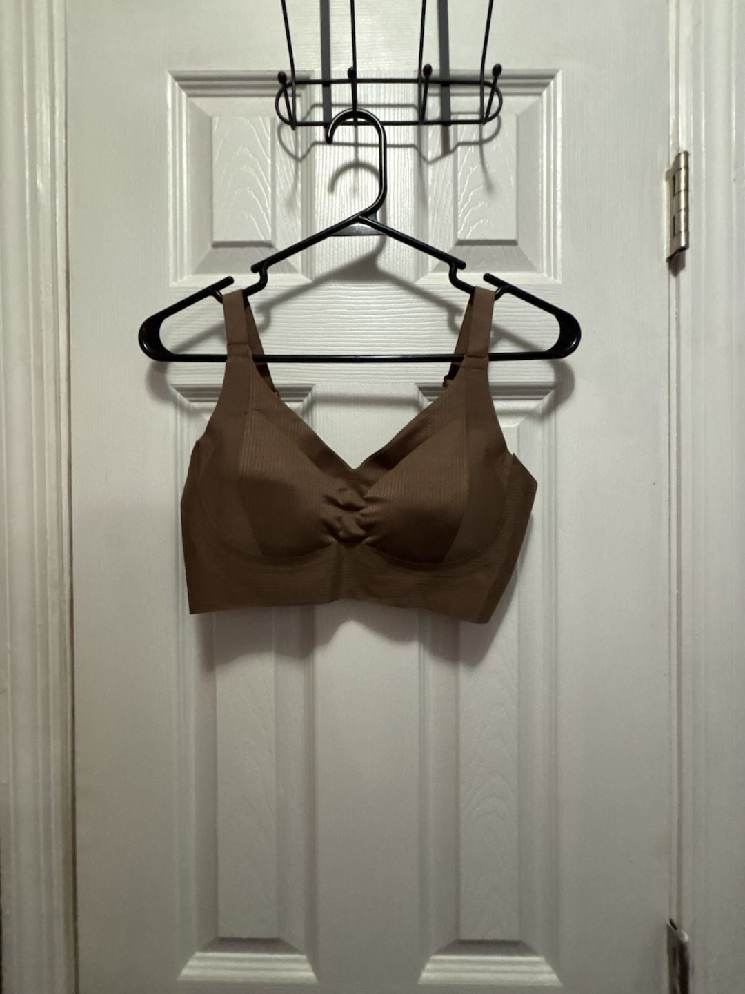 Women's Seamless Wireless Push-Up Bra with Removable Padding and Adjustable Straps in Brown 2