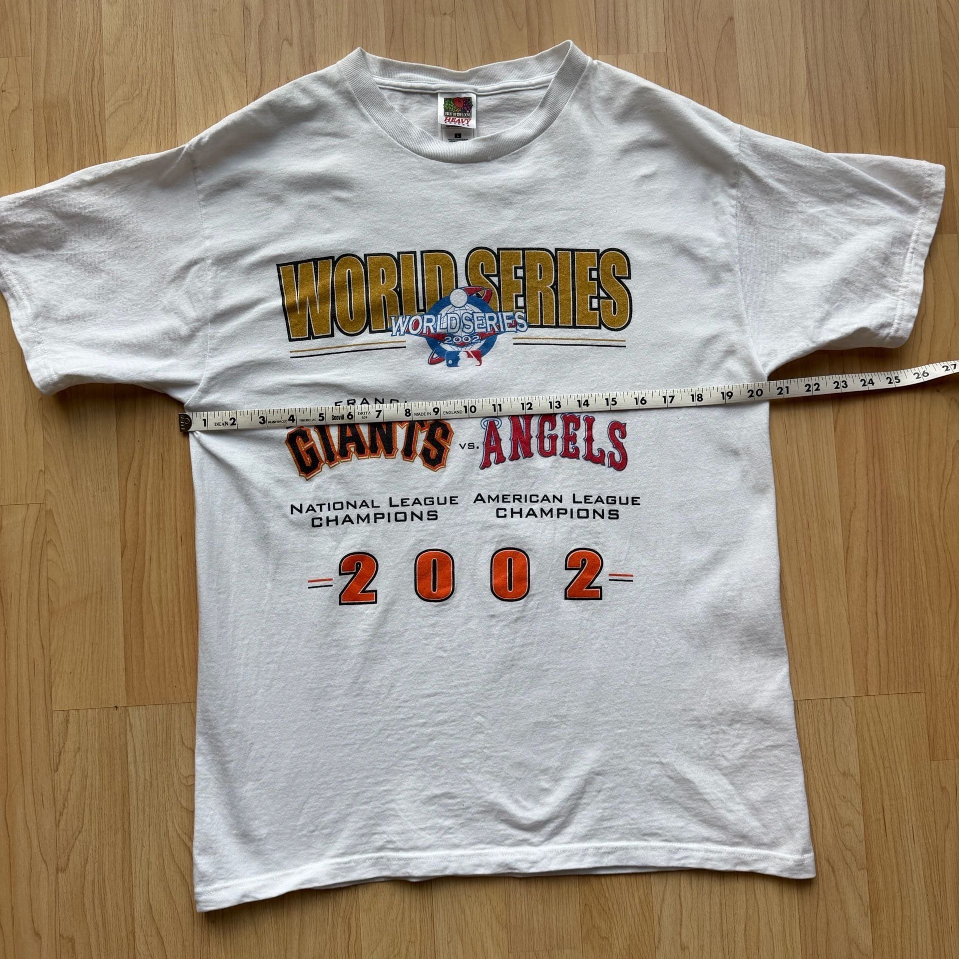 Vintage SF Giants vs. Anaheim Angels 2002 World Series T-Shirt Fruit of the Loom  7