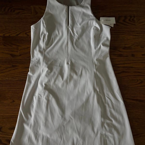 Spanx The Get Moving Zip Front Dress Vivid White Size M