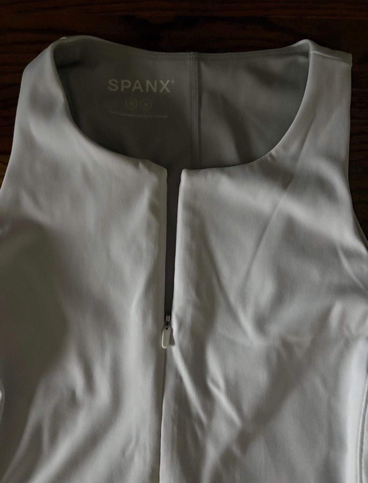 Spanx The Get Moving Zip Front Dress Vivid White Size M 3