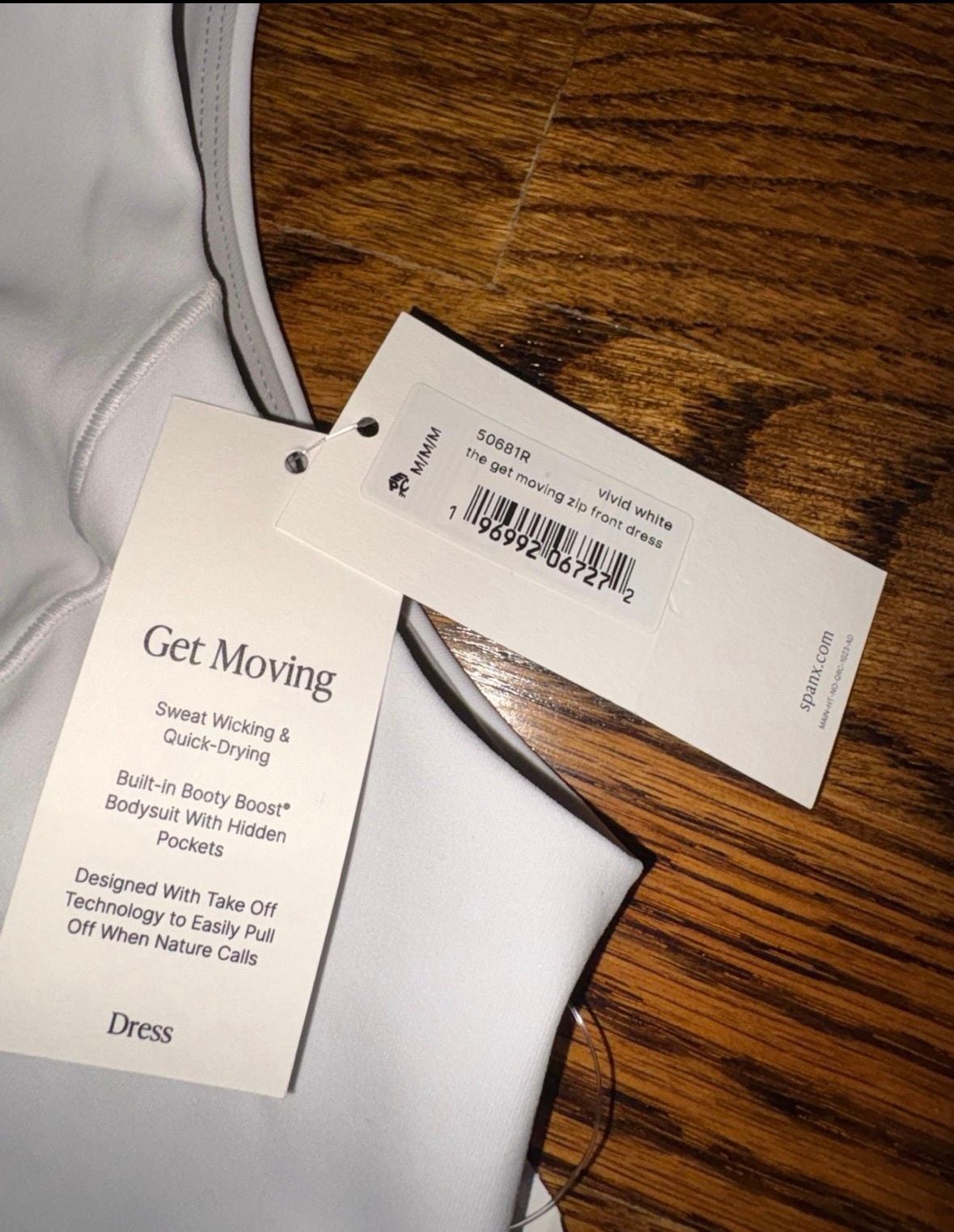 Spanx The Get Moving Zip Front Dress Vivid White Size M 5
