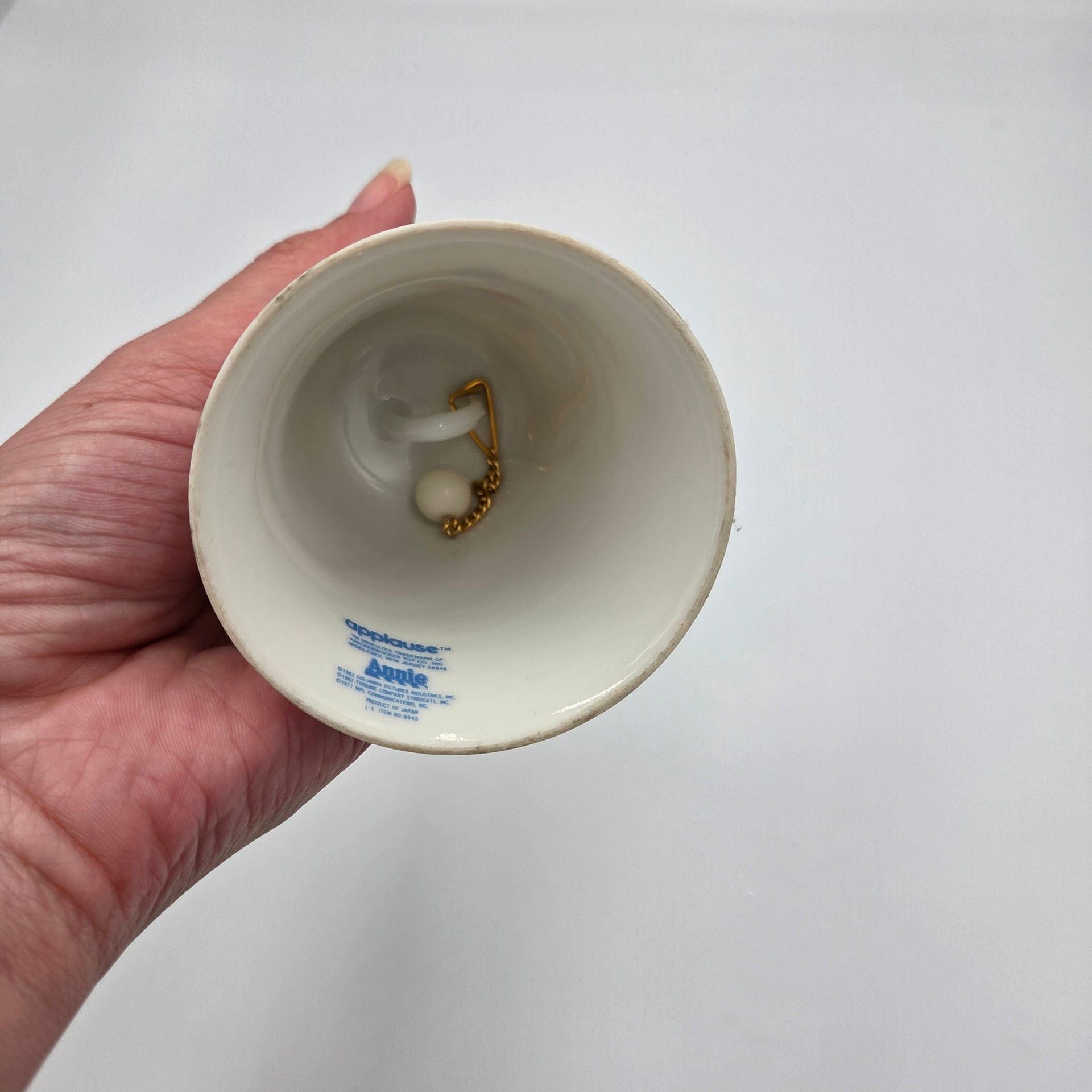 Vtg 1982 Applause Little Orphan Annie Porcelain Bell Just Thinkin About Tomorrow 6