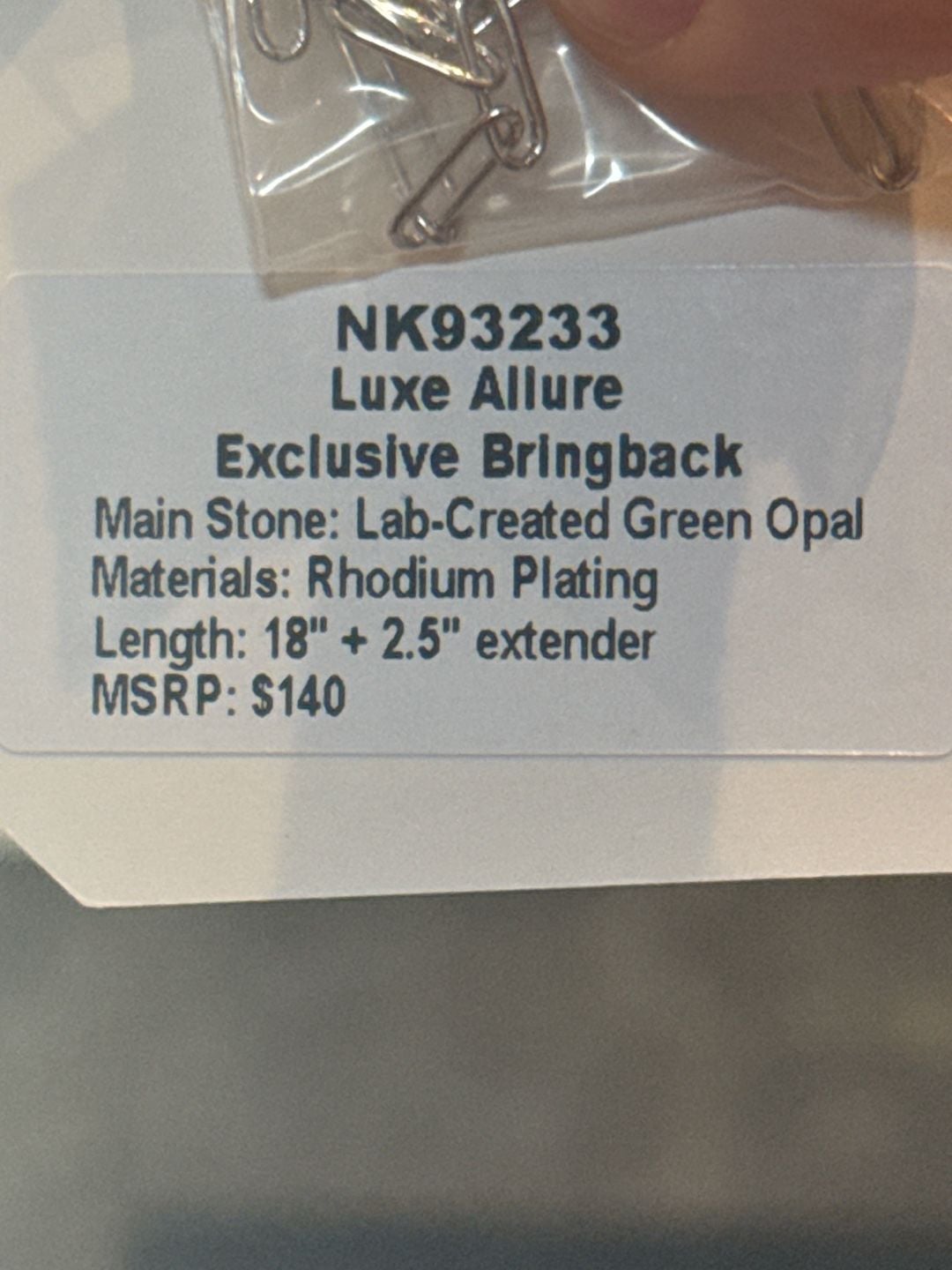 Bomb Party Green Opal Rhodiym Necklace New 3