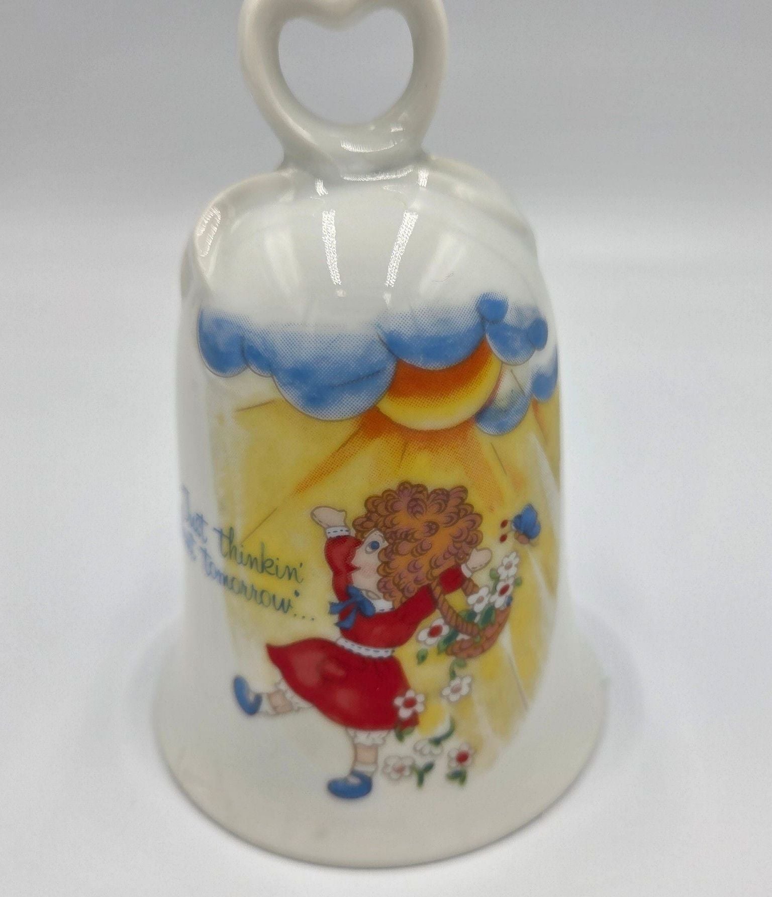 Vtg 1982 Applause Little Orphan Annie Porcelain Bell Just Thinkin About Tomorrow 1
