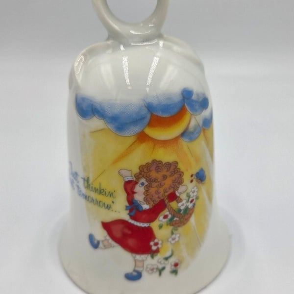 Vtg 1982 Applause Little Orphan Annie Porcelain Bell Just Thinkin About Tomorrow