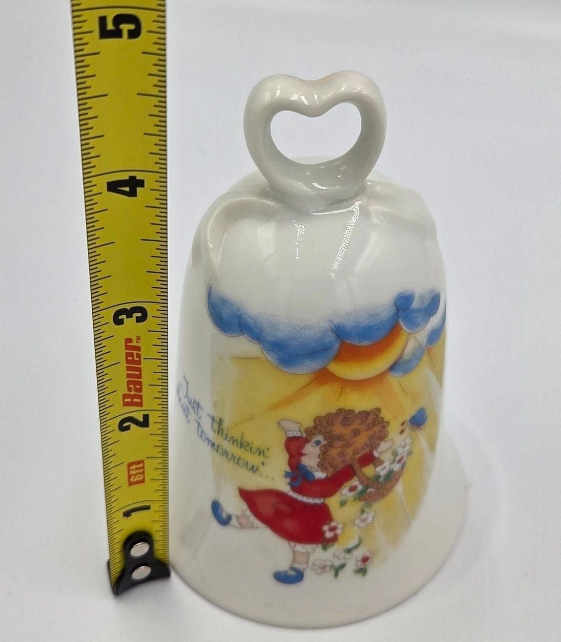 Vtg 1982 Applause Little Orphan Annie Porcelain Bell Just Thinkin About Tomorrow 8