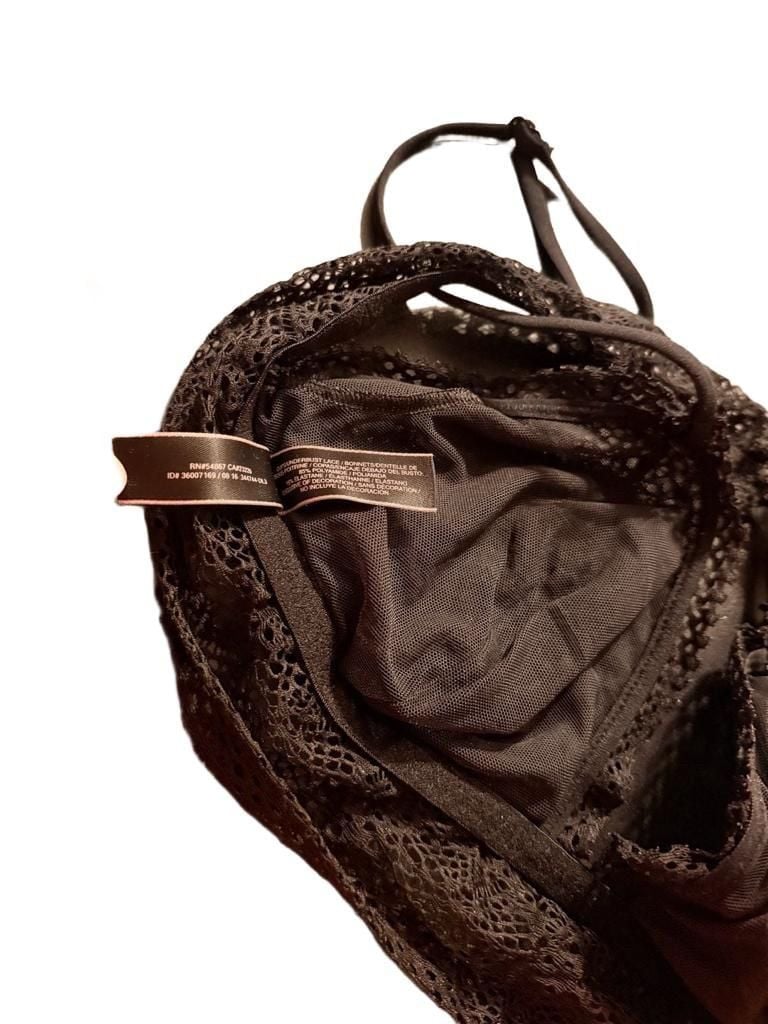 Victoria's Secret Black Lace Triangle Bralette 9