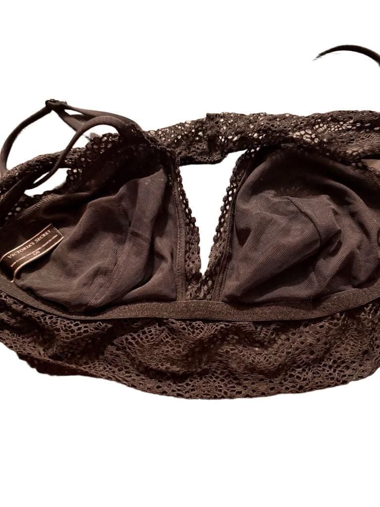 Victoria's Secret Black Lace Triangle Bralette 7