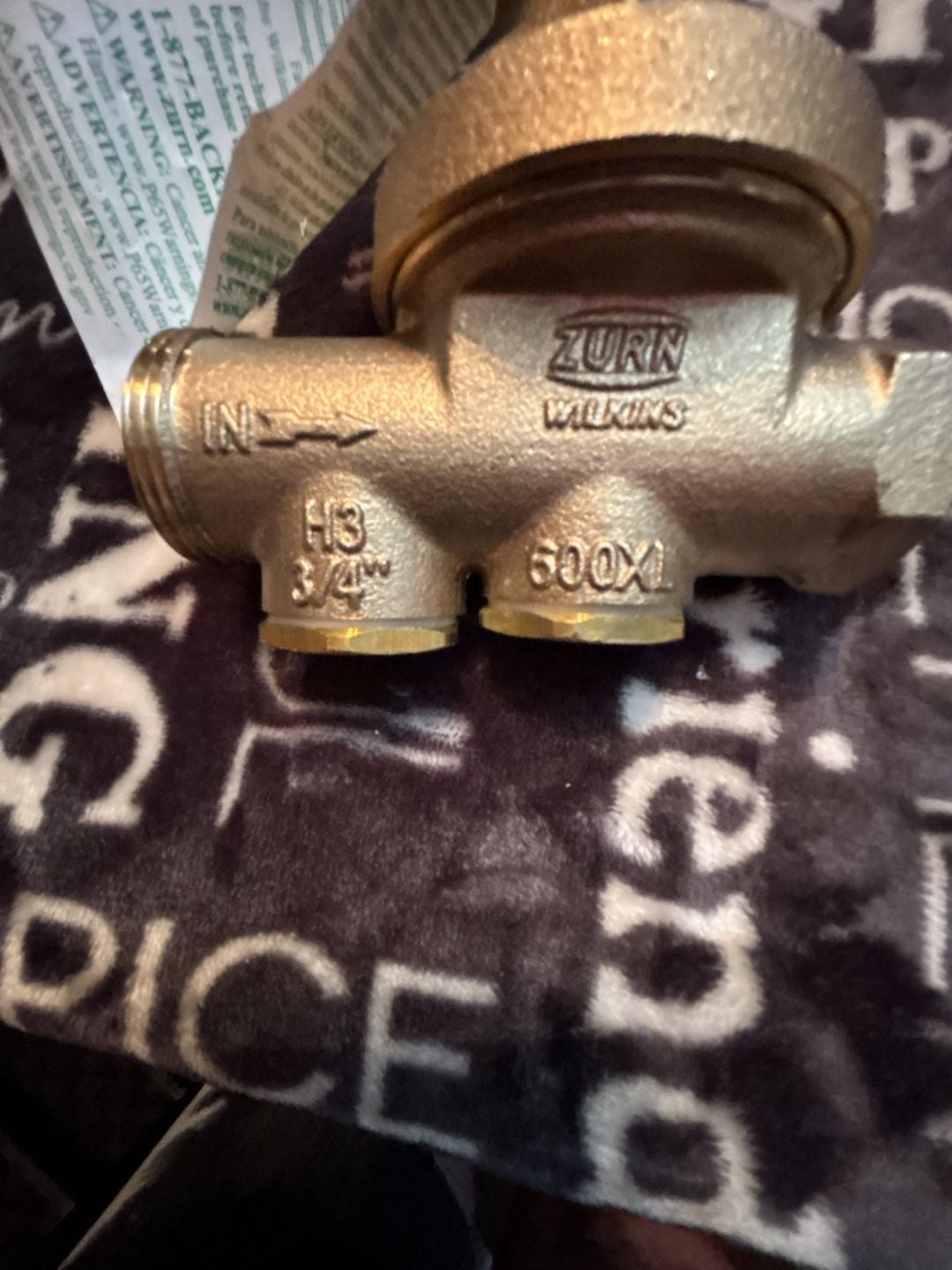 Zurn Wilkins 600XL 3/4" Water Pressure Reducing Valve 5