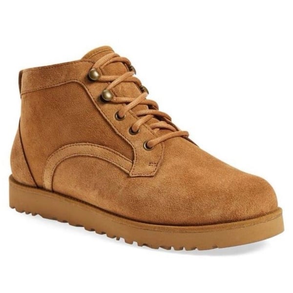 UGG Women's Bethany Lace Up Sheepskin Chukka Booties Chestnut Suede