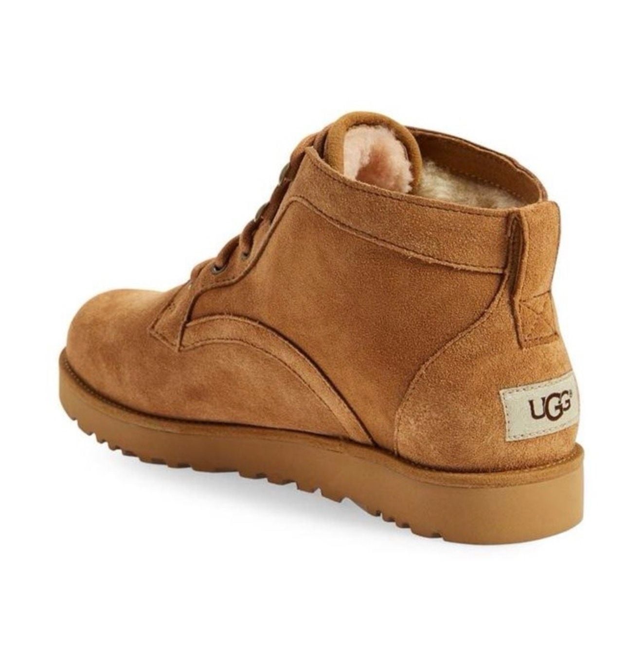 UGG Women's Bethany Lace Up Sheepskin Chukka Booties Chestnut Suede 3