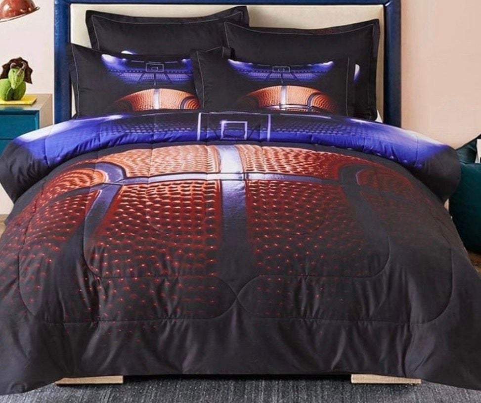 3D Basketball Comforter Set with Pillowcases Full Size Soft Microfiber Sports Bedding 4