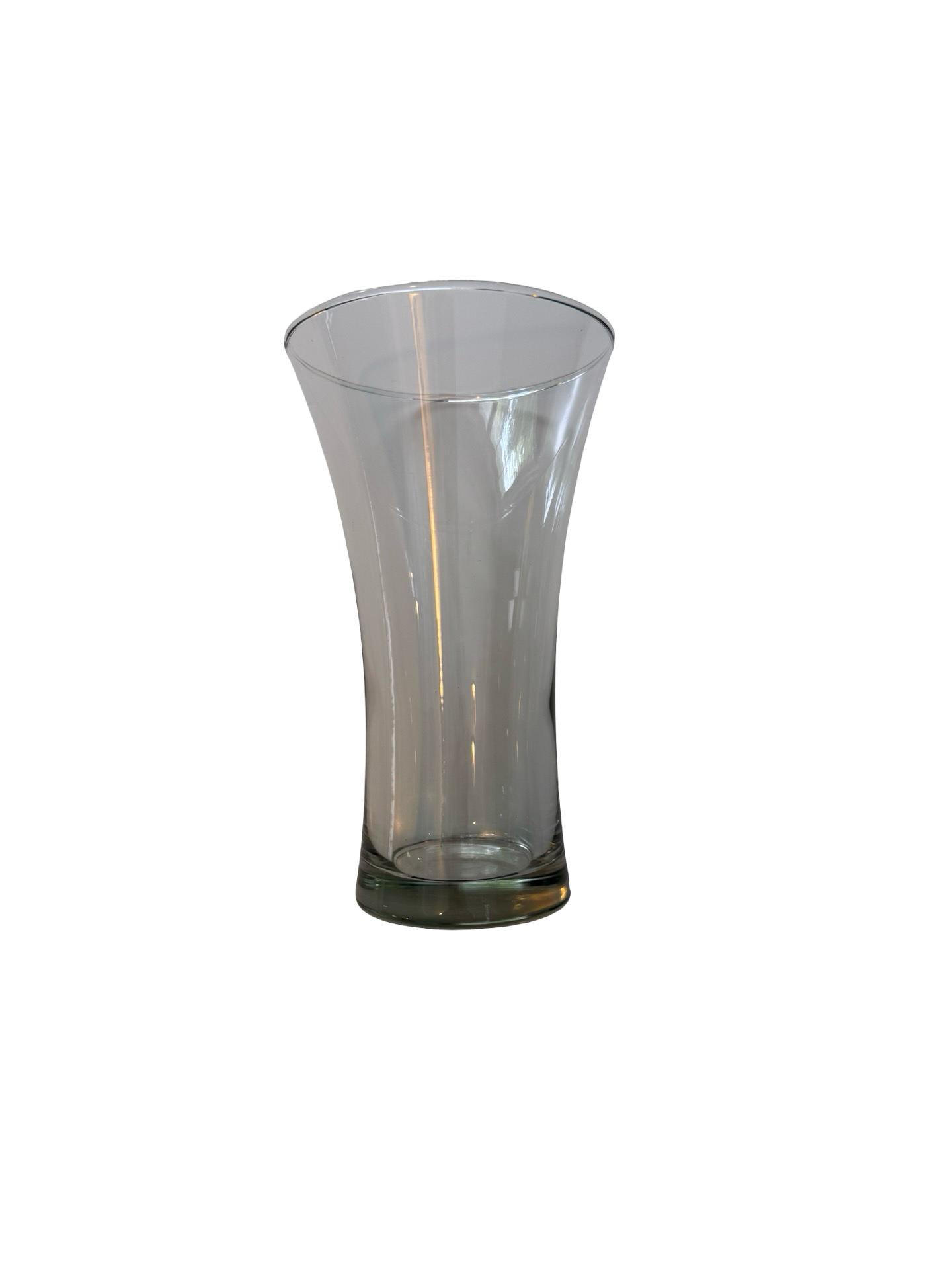 Clear Glass Flared Hourglass Flower Vase 1