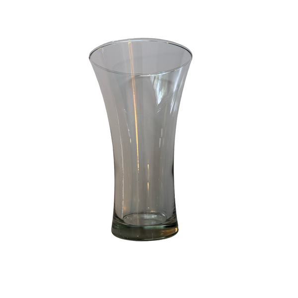 Clear Glass Flared Hourglass Flower Vase