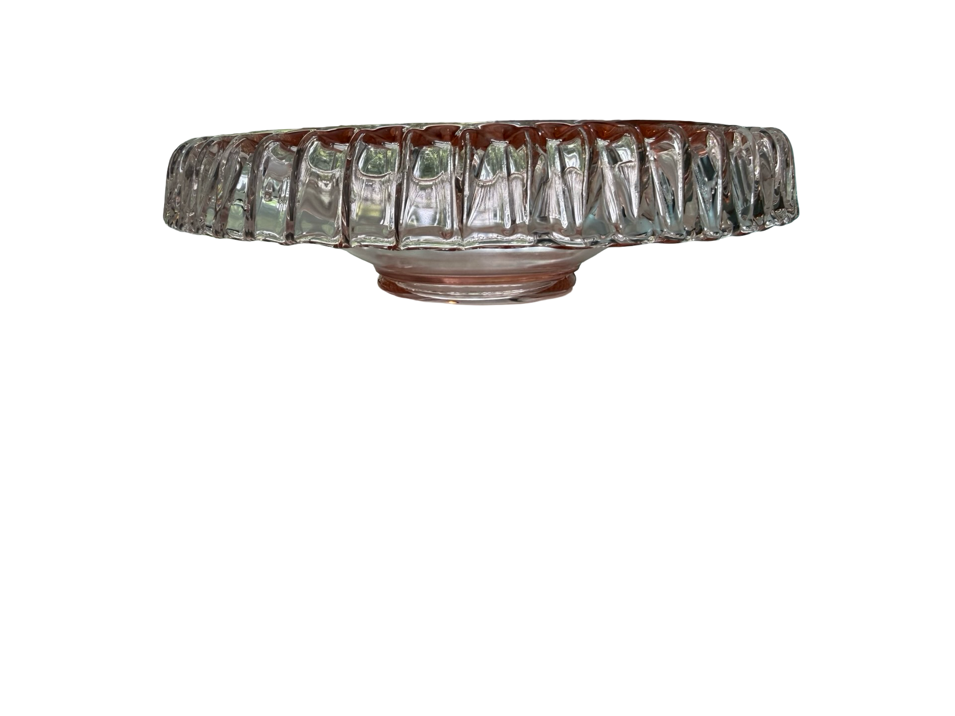 Vintage Pink Depression Glass Scalloped Ruffle Edge Serving Bowl 2