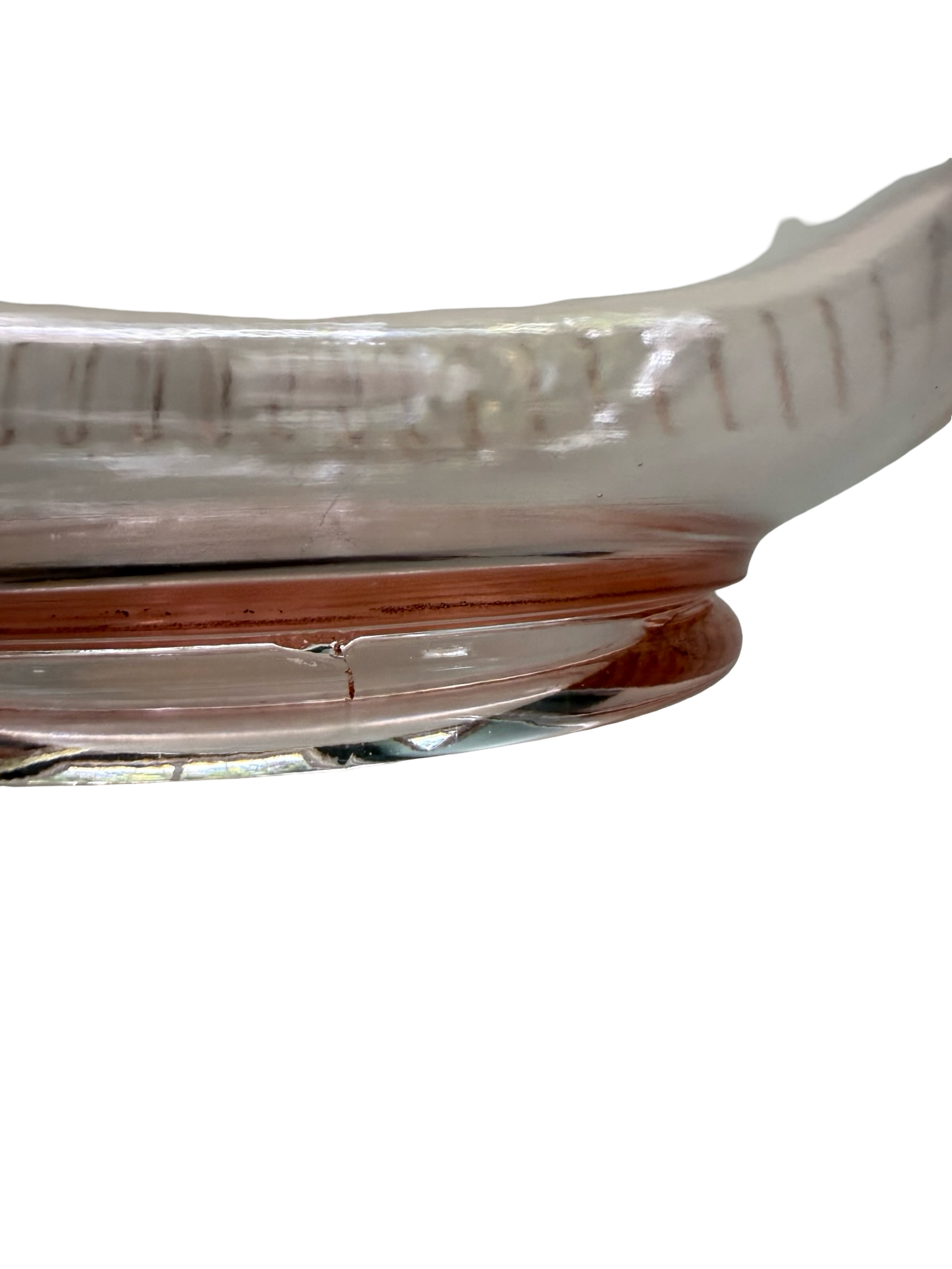 Vintage Pink Depression Glass Scalloped Ruffle Edge Serving Bowl 6