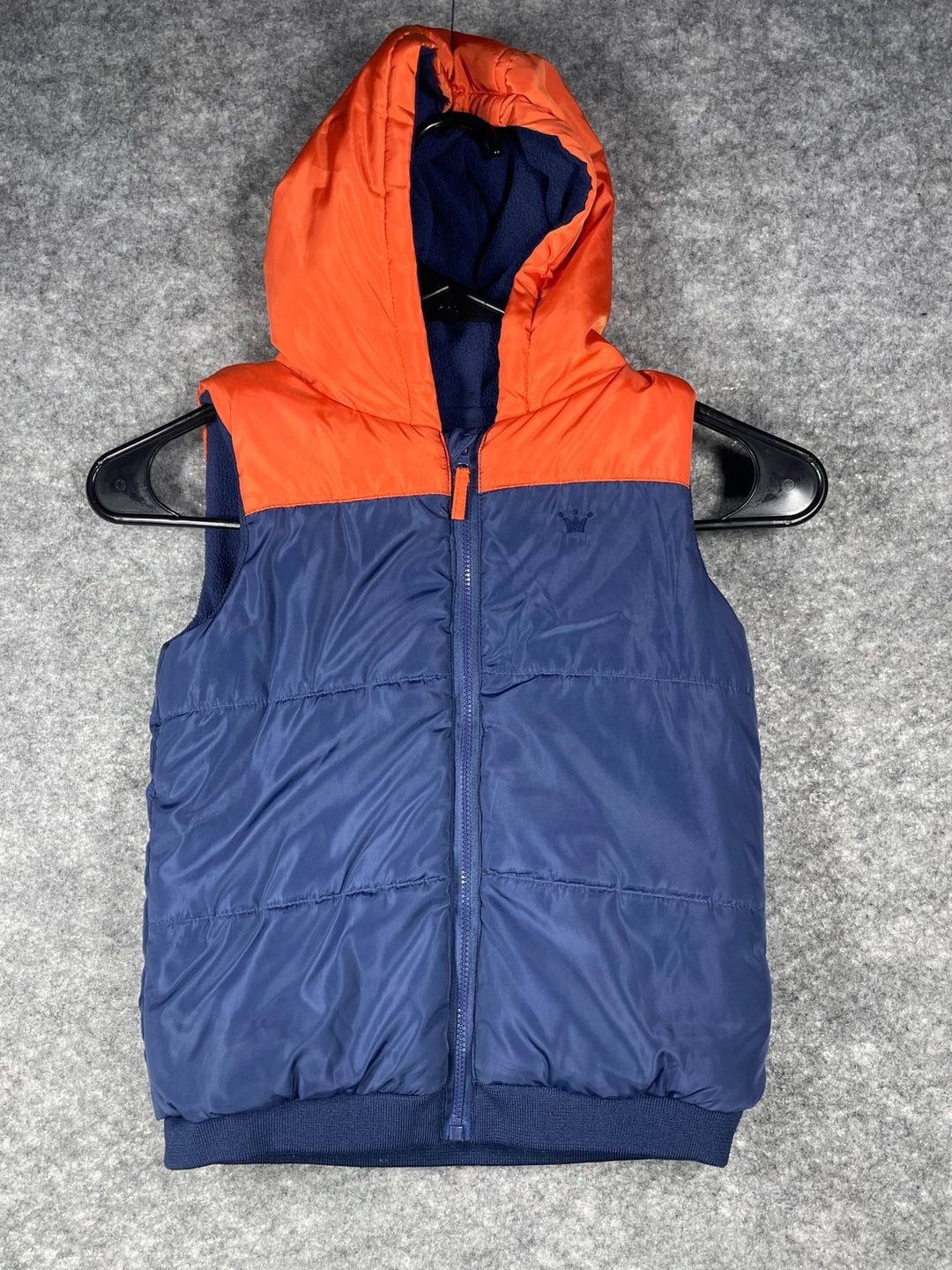 epk Kids Boys Blue and Orange Hooded Puffer Vest Size 3T 2