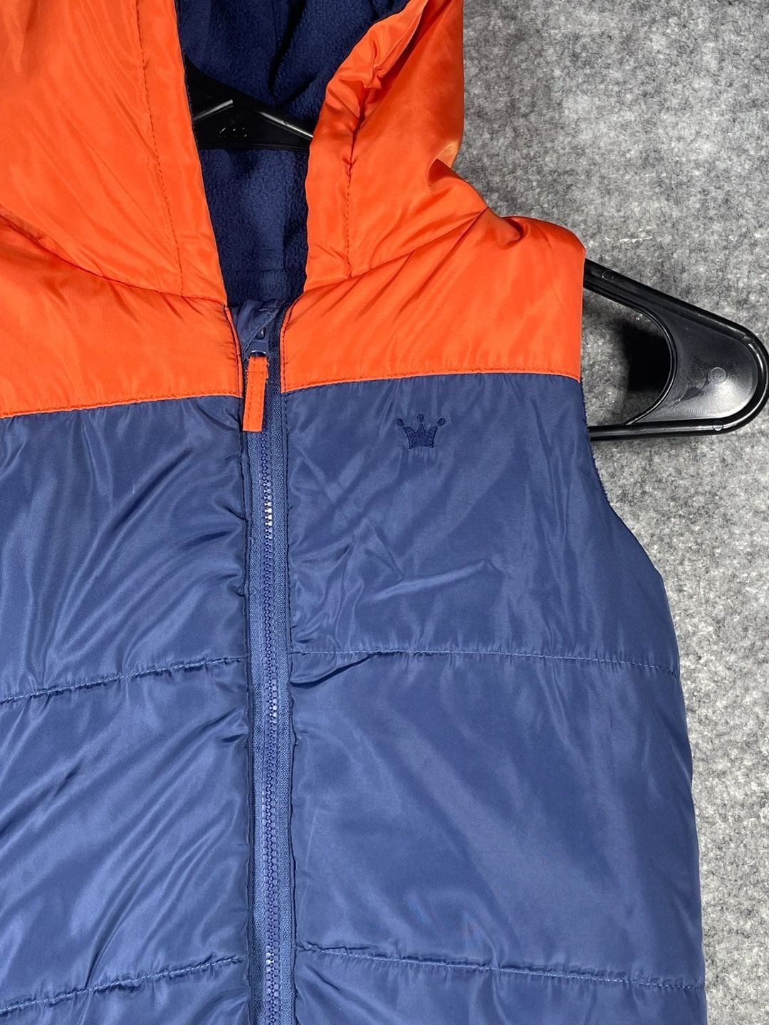 epk Kids Boys Blue and Orange Hooded Puffer Vest Size 3T 3