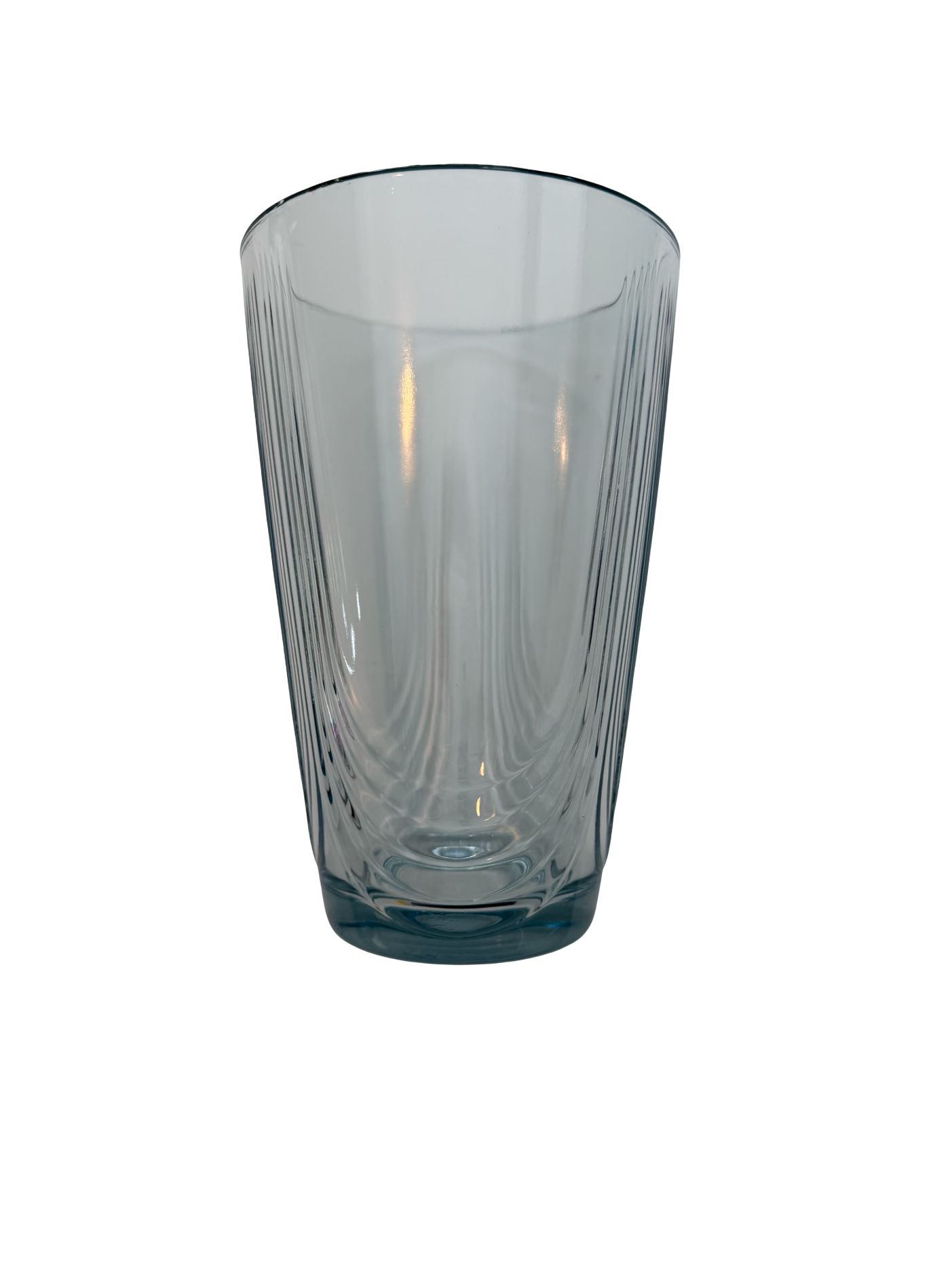 Clear Glass Ribbed Flower Vase 1