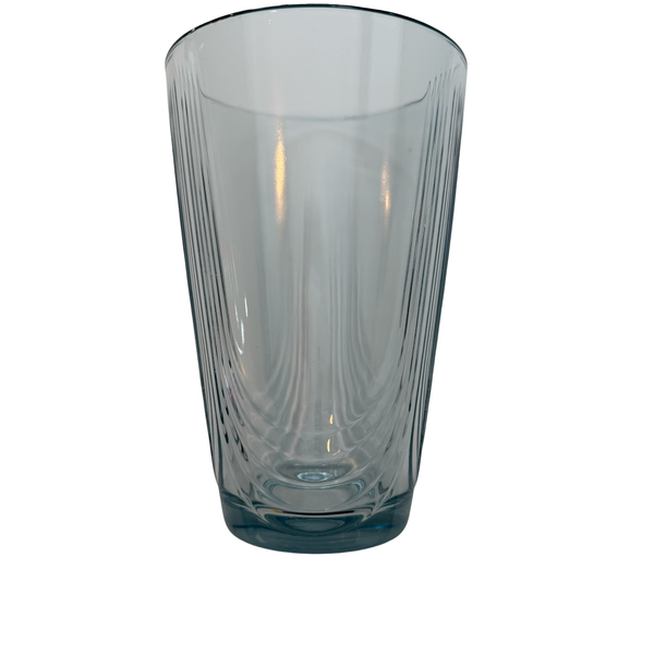 Clear Glass Ribbed Flower Vase