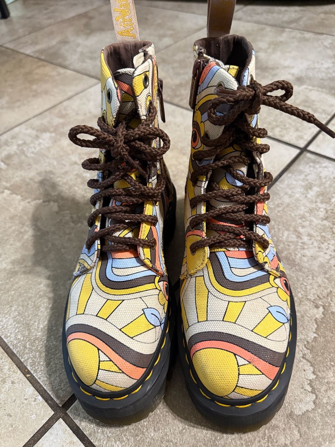 Dr. Martens Jadon Retro Ray Kemble Canvas Platform 8-Eye Boots 2