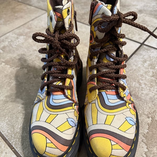 Dr. Martens Jadon Retro Ray Kemble Canvas Platform 8-Eye Boots