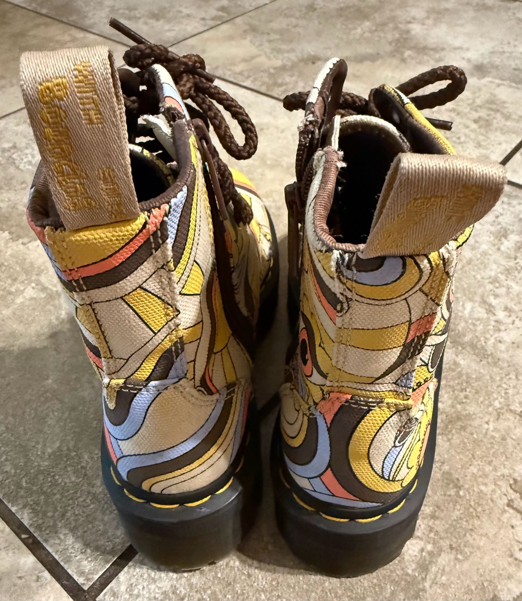 Dr. Martens Jadon Retro Ray Kemble Canvas Platform 8-Eye Boots 4