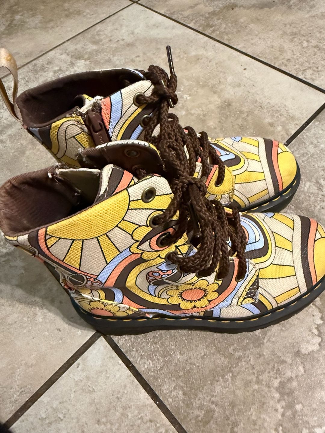 Dr. Martens Jadon Retro Ray Kemble Canvas Platform 8-Eye Boots 5