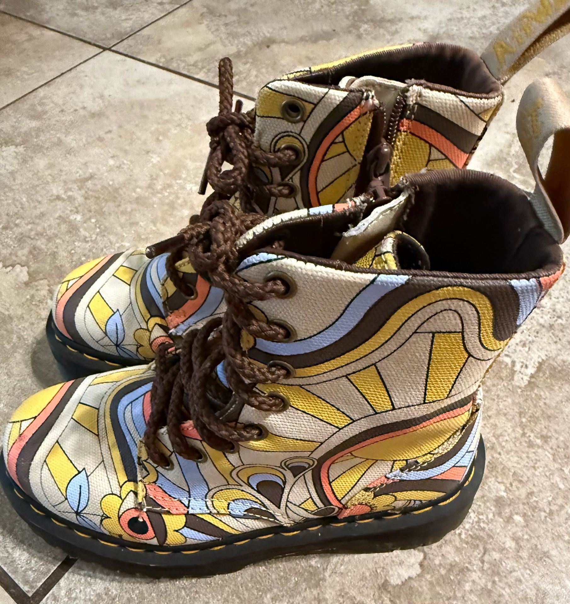 Dr. Martens Jadon Retro Ray Kemble Canvas Platform 8-Eye Boots 3