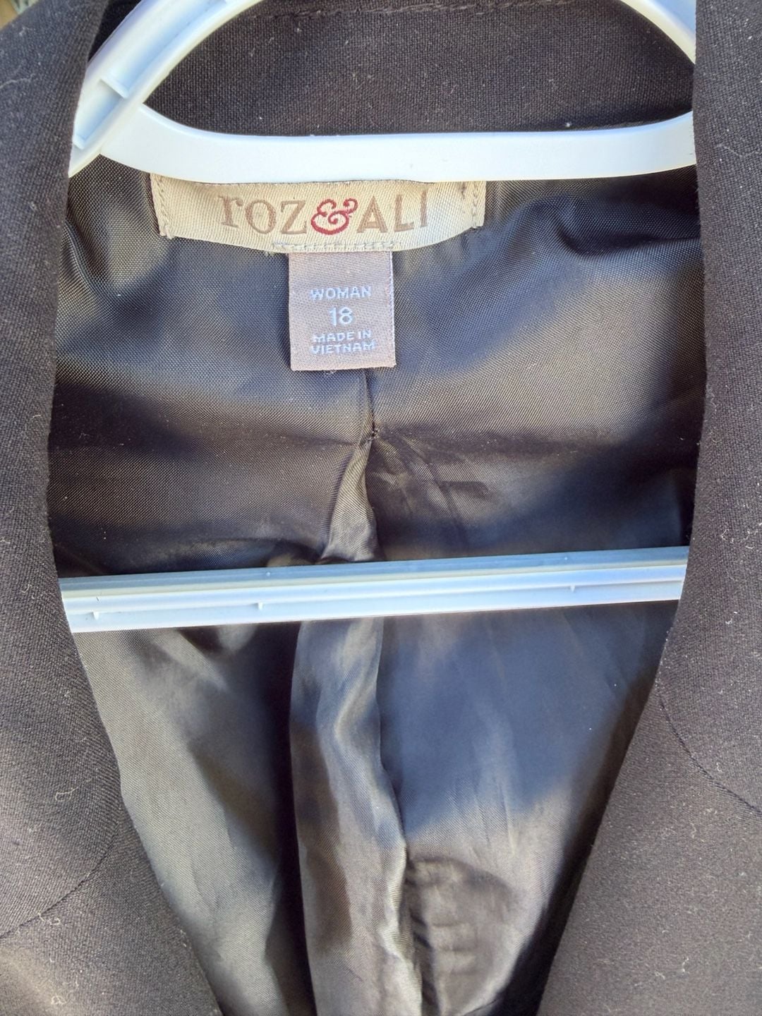 Roz & Ali Black Notched Lapel Single Button Office Blazer Size 18 4