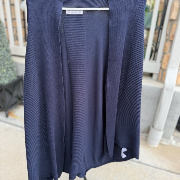89th + Madison Navy Blue Ribbed Knit Open Front Cardigan Plus Size 3X