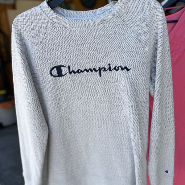 Champion Authentic Athleticwear Gray Herringbone Crewneck Sweatshirt Medium