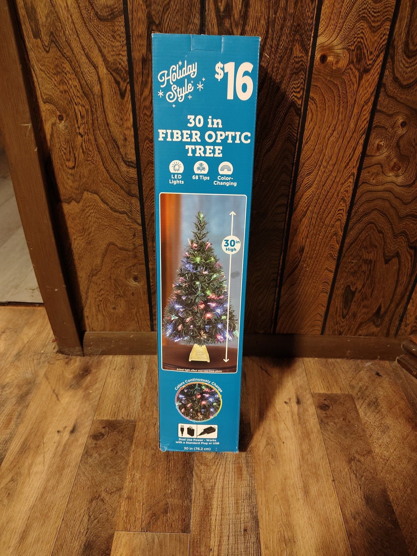 Holiday Style 30 In Fiber Optic Tree Green 68 Tips LED Lights 1