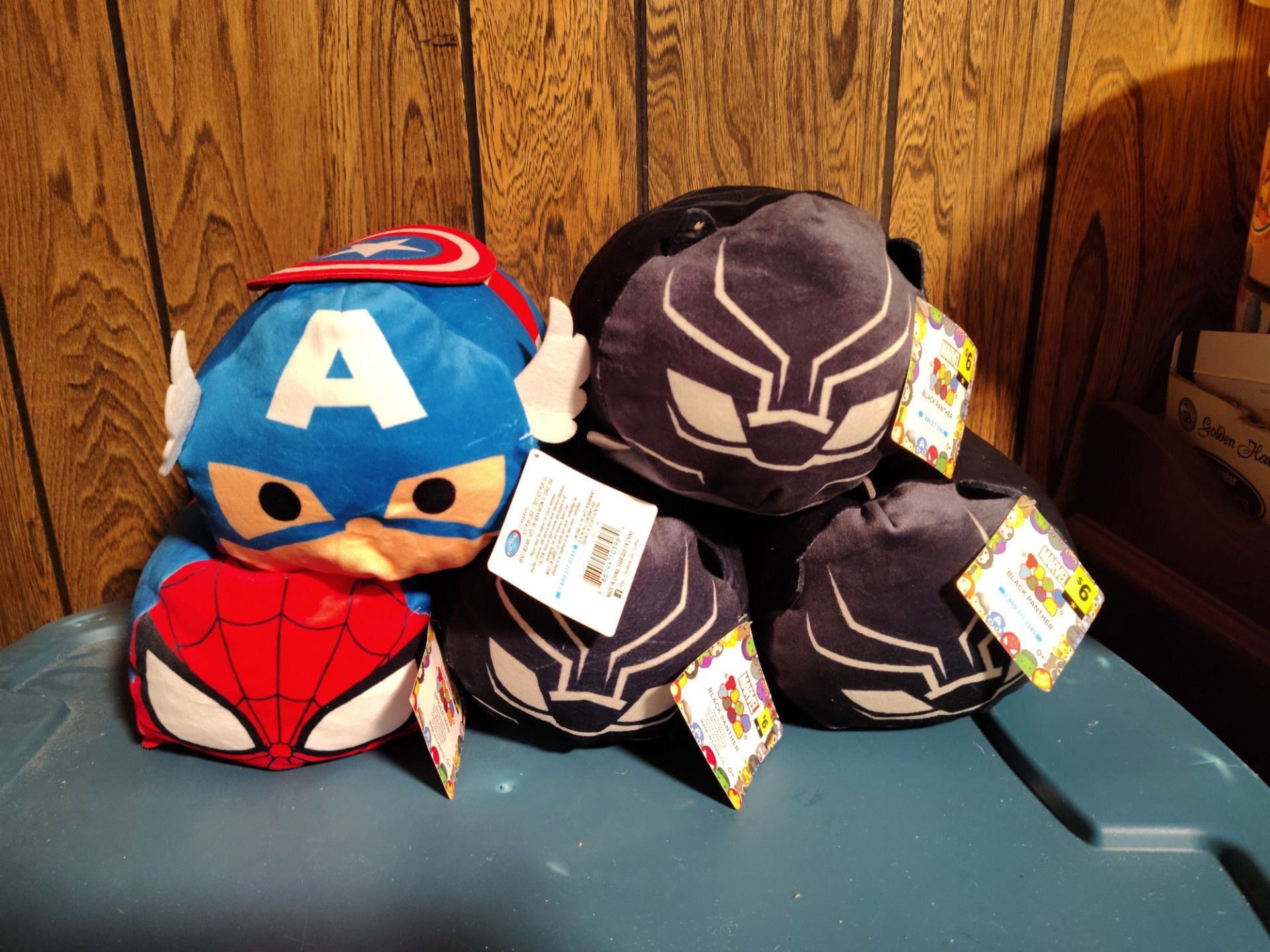 Marvel Tsum Tsum Plush Toy Lot Captain America Spider-Man Black Panther 1
