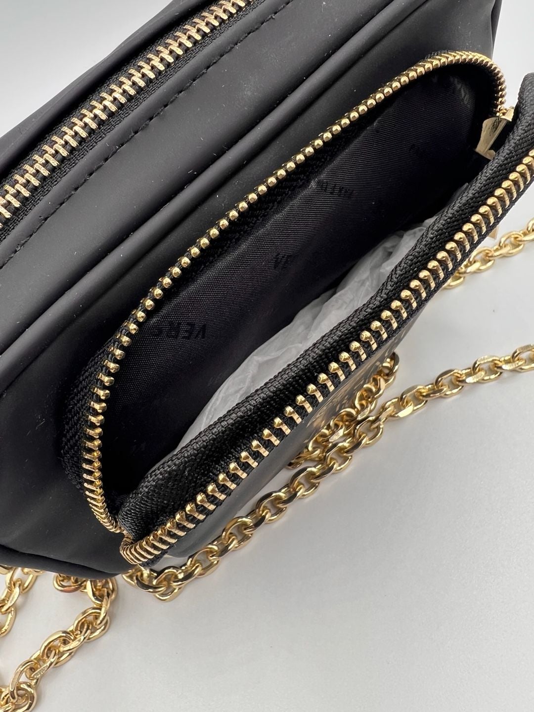 Versace Parfums Black and Gold Medusa Logo Crossbody Bag Purse 7