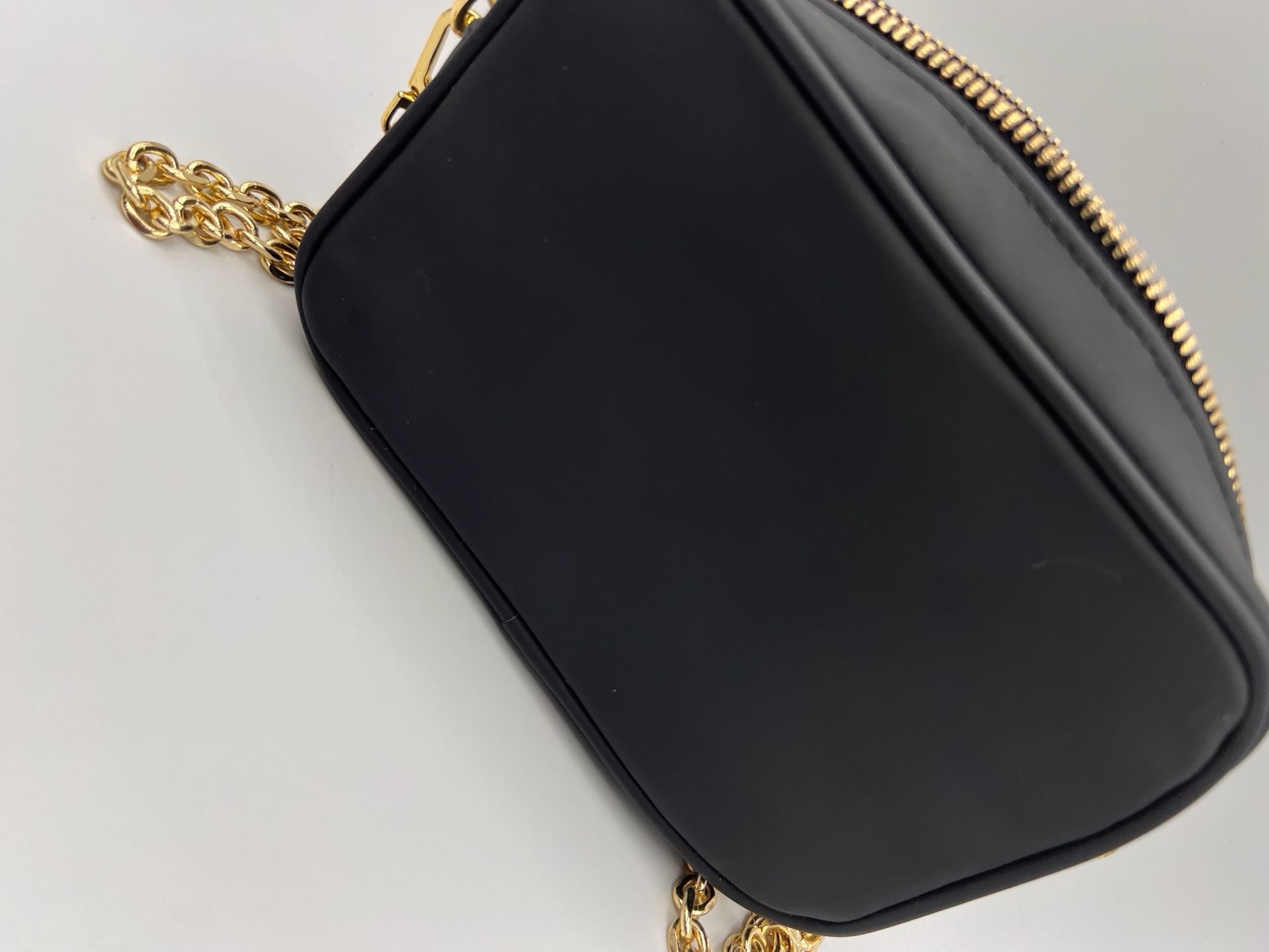 Versace Parfums Black and Gold Medusa Logo Crossbody Bag Purse 8