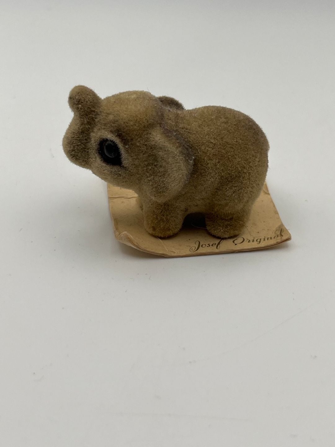 Vintage Josef Originals Flocked Baby Elephant Figurine (K) 2