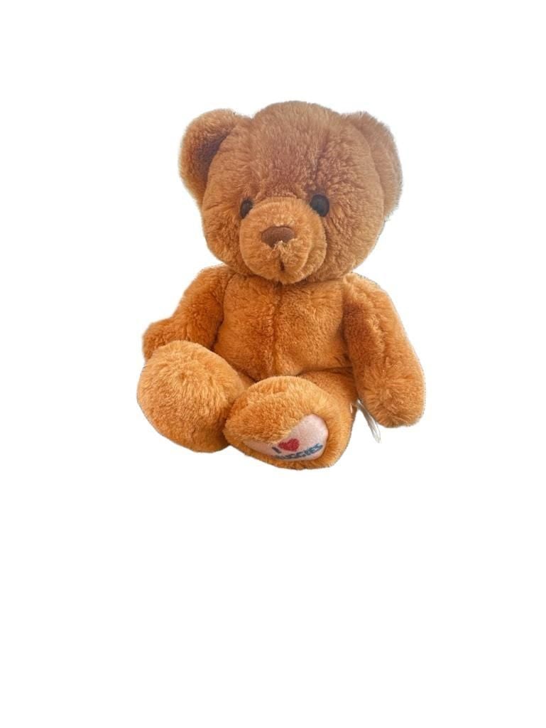 Vintage Huggies Brown Teddy Bear Plush Animal w/ I Love Huggies Foot Graphic 3