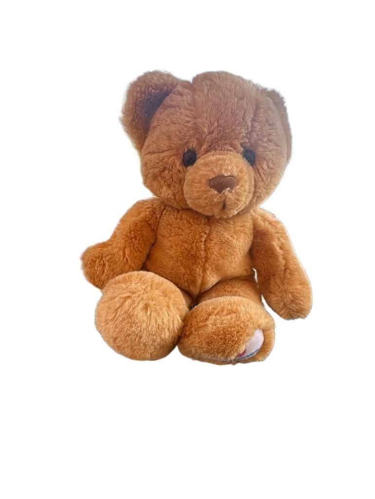 Vintage Huggies Brown Teddy Bear Plush Animal w/ I Love Huggies Foot Graphic 1