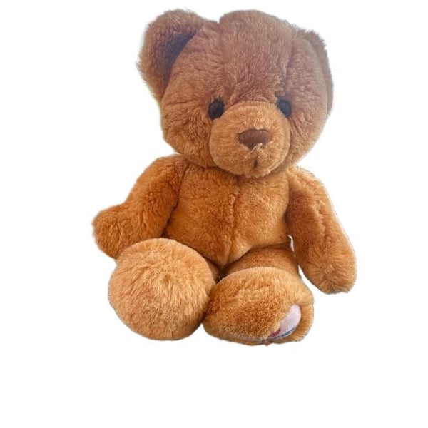 Vintage Huggies Brown Teddy Bear Plush Animal w/ I Love Huggies Foot Graphic