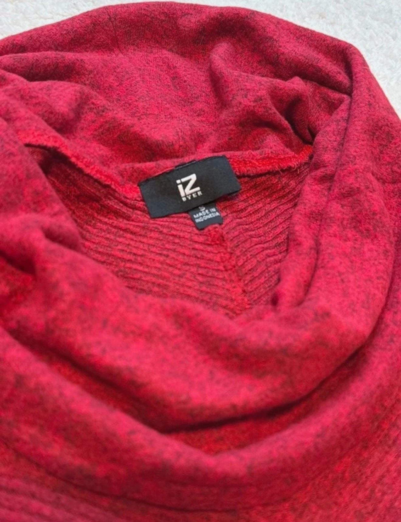 IZ Byer Women's Cowl Neck Long Sleeve Sweaters Lot of 2 Size S Red & Gray 4