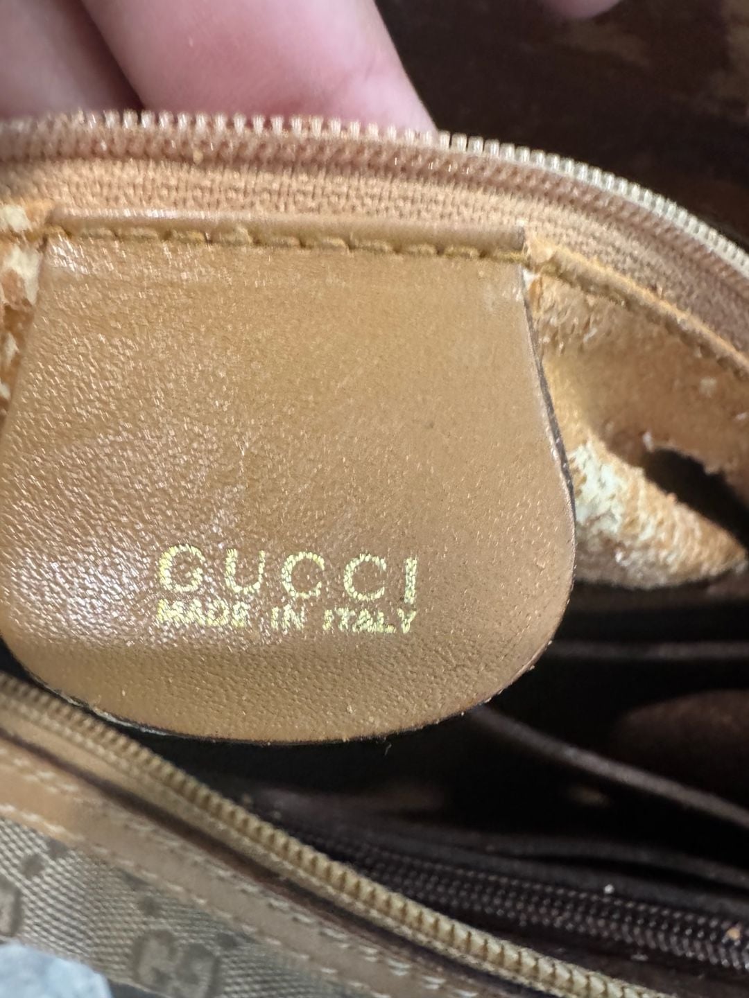 Vintage Gucci Micro GG Monogram Tan Leather Satchel Handbag 9