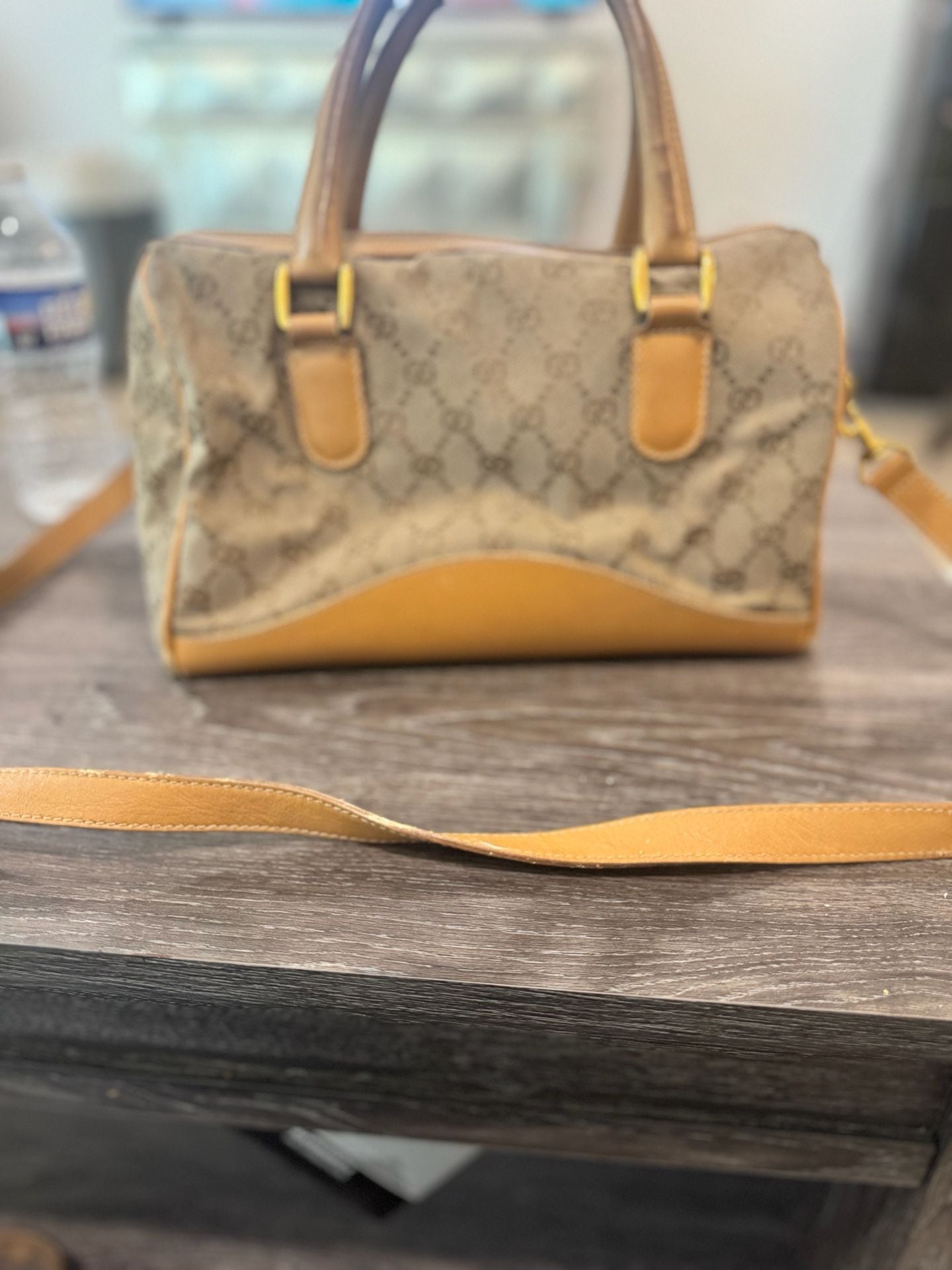 Vintage Gucci Micro GG Monogram Tan Leather Satchel Handbag 11