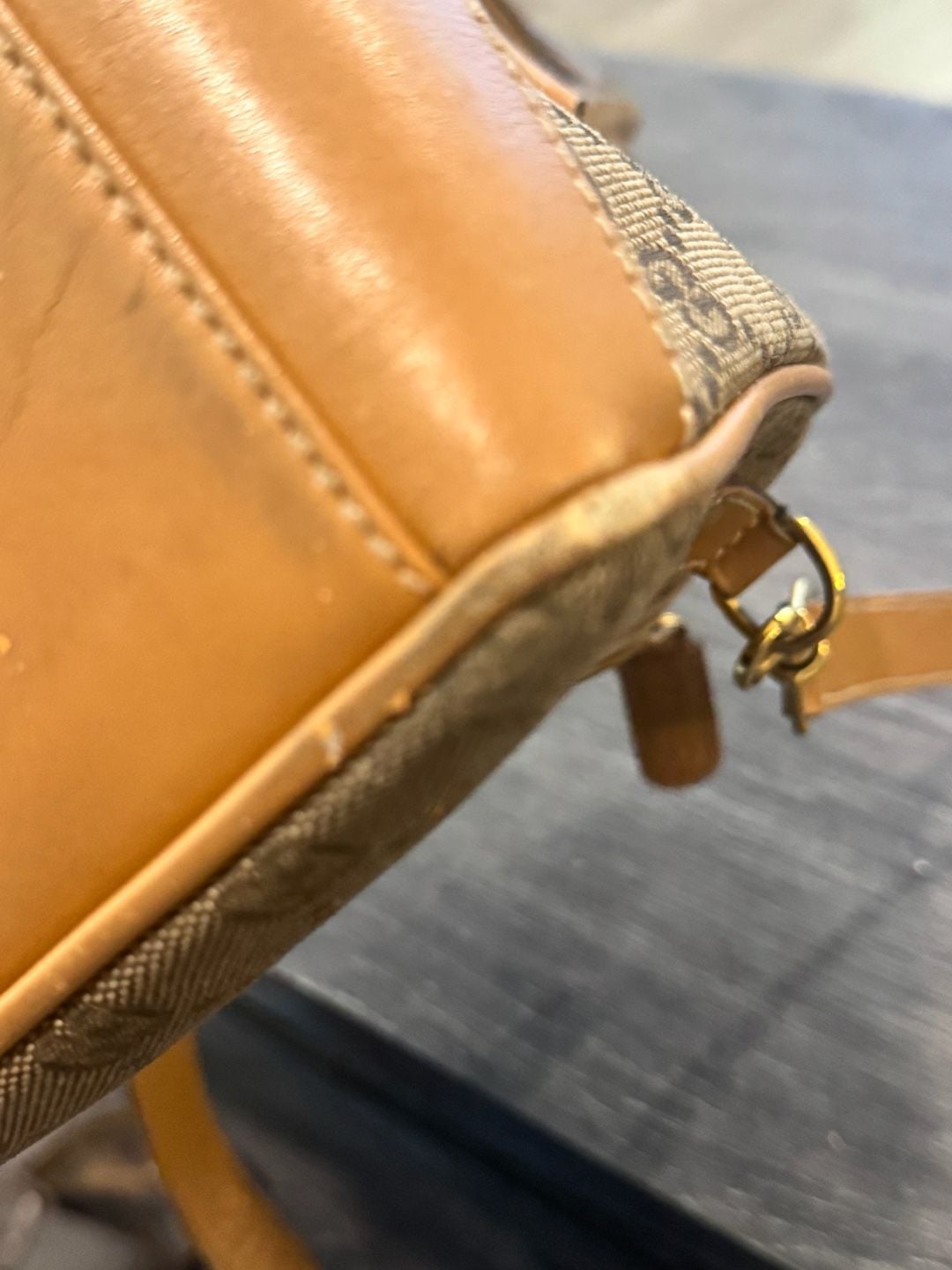 Vintage Gucci Micro GG Monogram Tan Leather Satchel Handbag 16