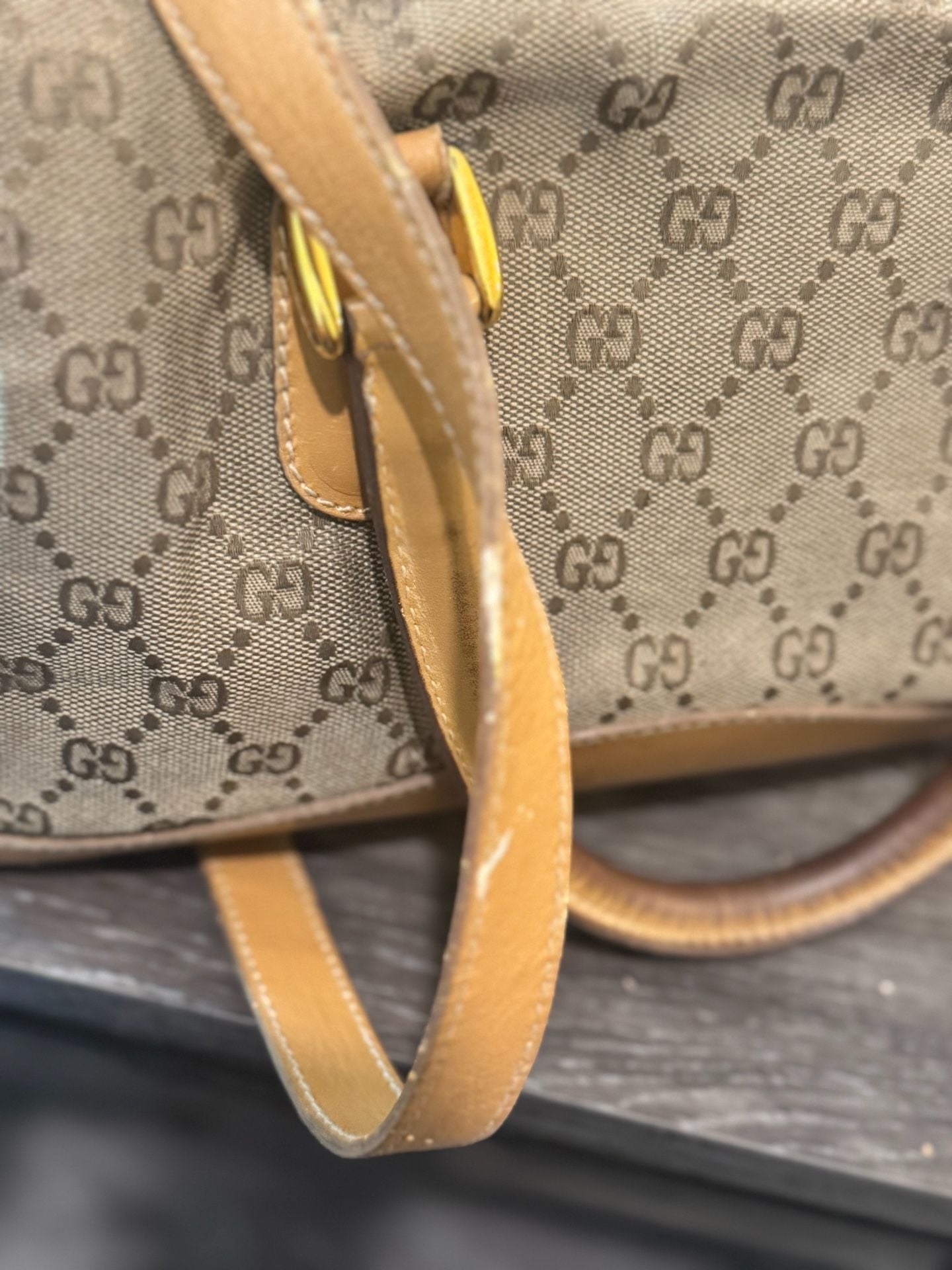 Vintage Gucci Micro GG Monogram Tan Leather Satchel Handbag 17