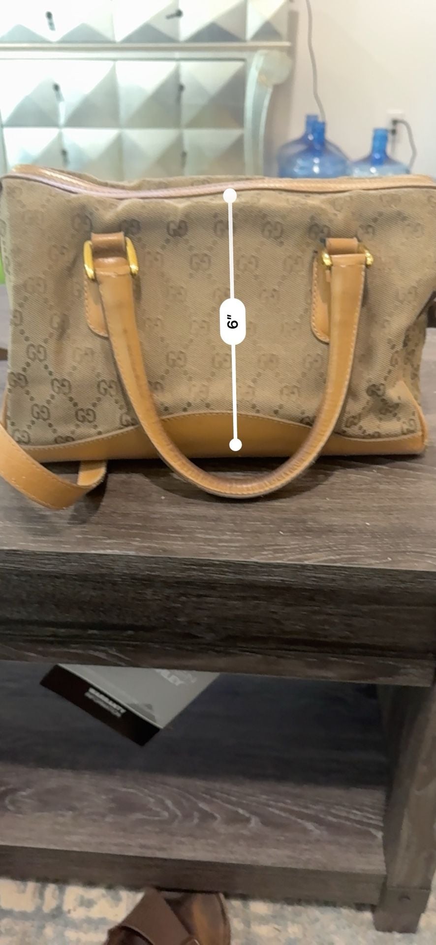 Vintage Gucci Micro GG Monogram Tan Leather Satchel Handbag 19