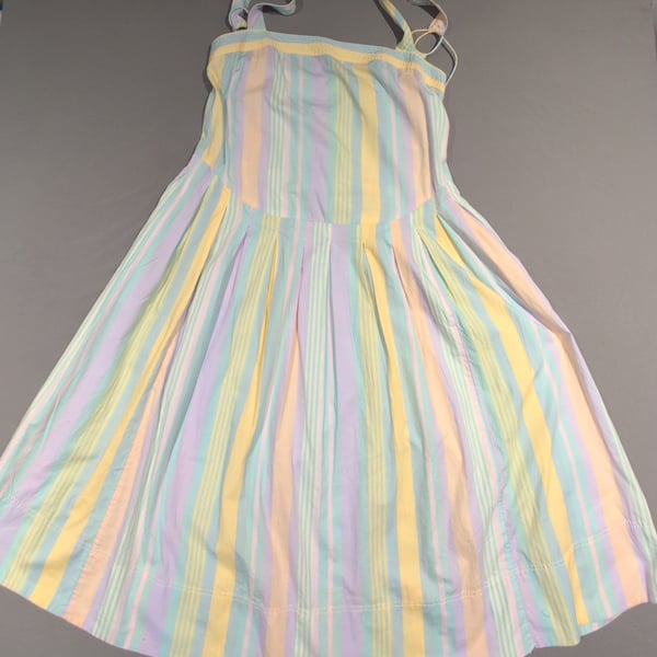 Free People Primavera Stripe Cotton Midi Dress Pastel Combo Size M New With Tags